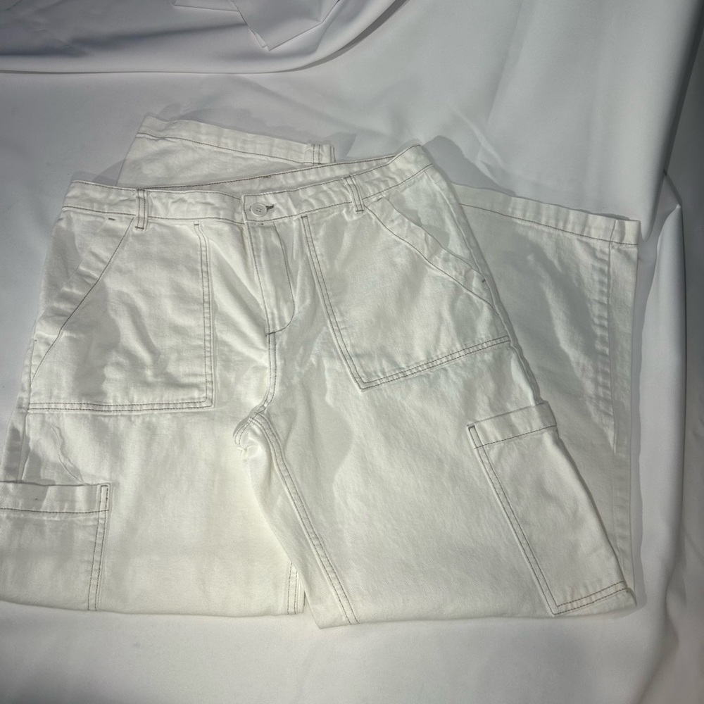 White cargo pants